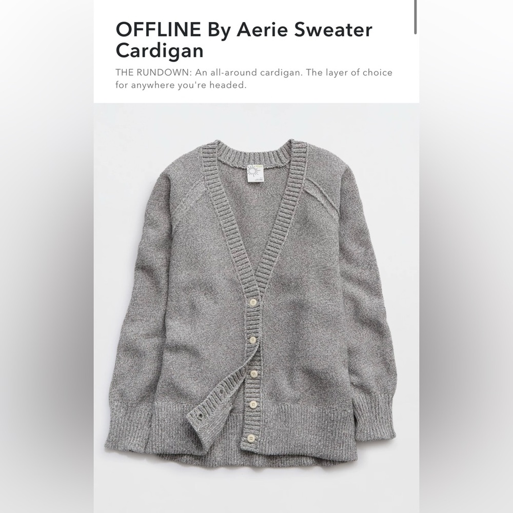 Offline by Aerie Gray Sweater Cardigan